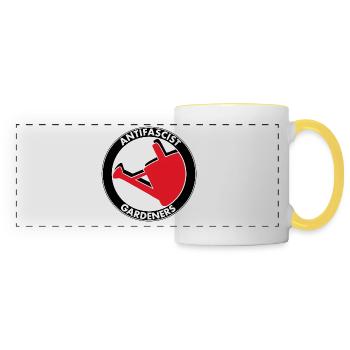 Jardiniers antifascistes - Mug panoramique contrasté et blanc - blanc/jaune - Devant