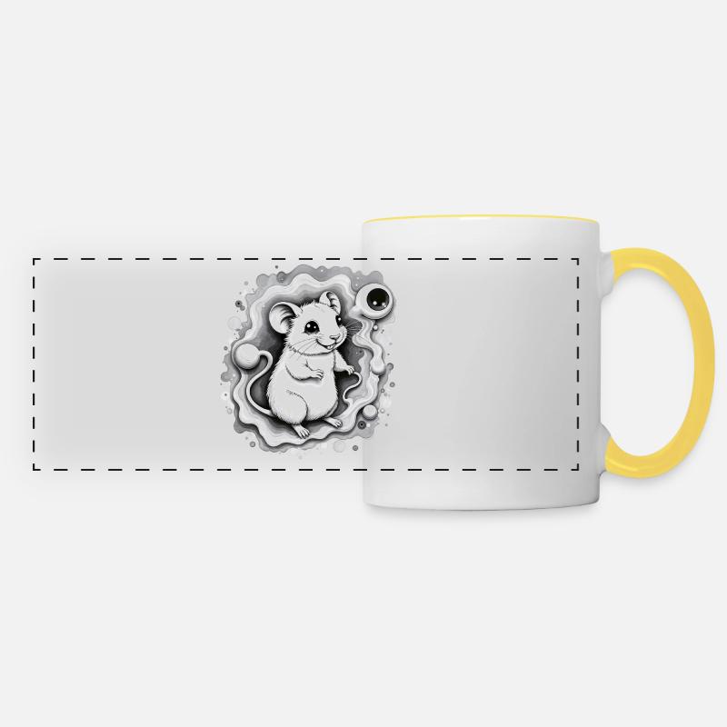 Space Hamster - Panoramic Mug - white/yellow