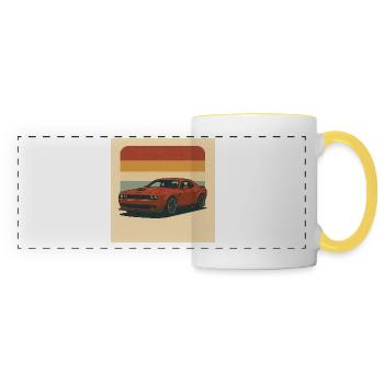 Roter Muscle Car Retro Design - Panoramatasse - Weiß/Gelb - Vorne