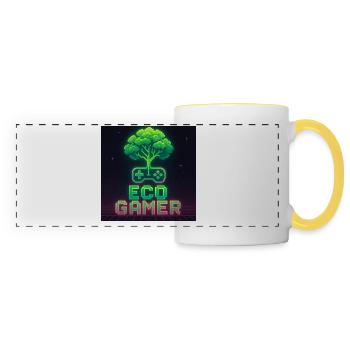 EcoGracz Gaming Pixel Art Design - Panoramatasse - Weiß/Gelb - Vorne