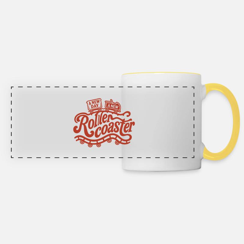 Rollercoaster - Panoramic Mug - white/yellow