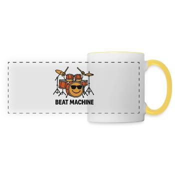 Batterie amusante avec Smile Face - Mug panoramique contrasté et blanc - blanc/jaune - Devant