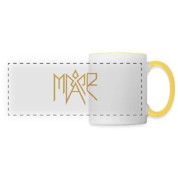 Mare Gold Glyph Logo - Panoramic Mug - white/yellow - Front