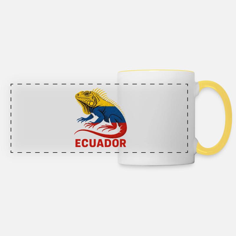 Iguana Ecuador Tricolor - Panoramic Mug - white/yellow