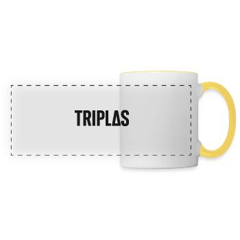 Monochrome  - Mug panoramique contrasté et blanc - blanc/jaune - Devant