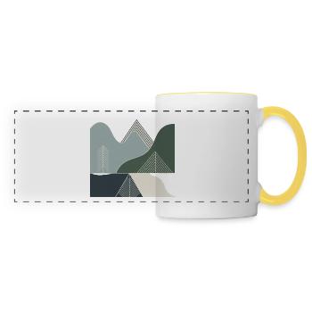 Geometric mountain landscapes - Panoramic Mug - white/yellow - Front