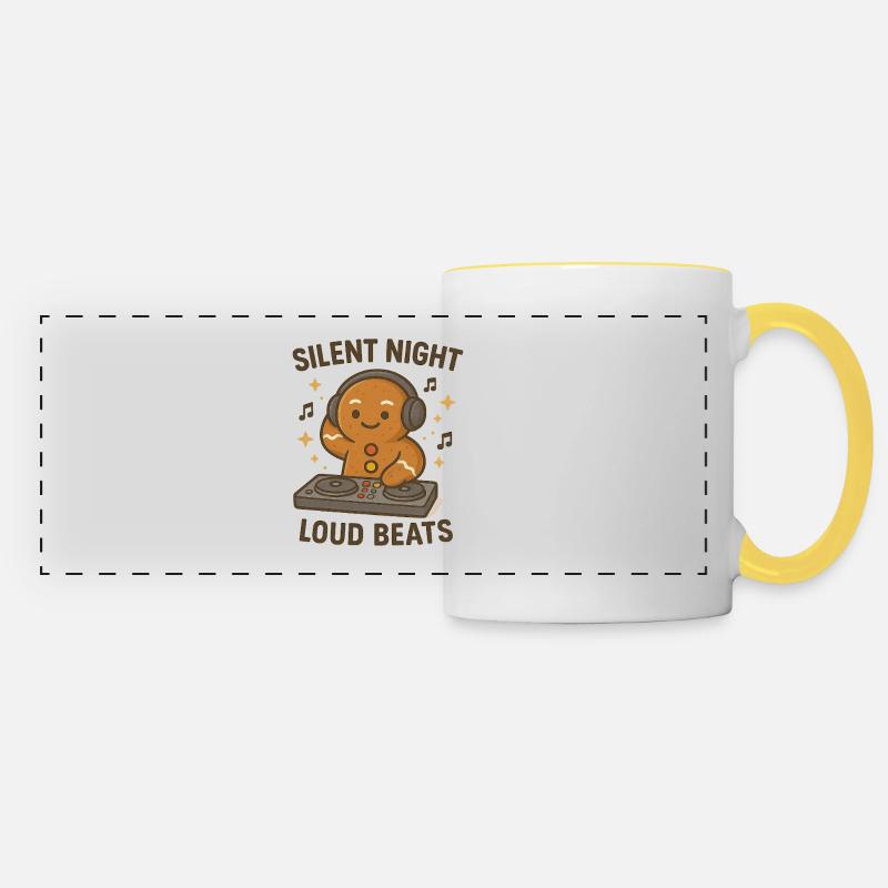Silent Night Loud Beats - Panoramic Mug - white/yellow