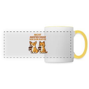 Dog and cat - Panoramic Mug - white/yellow - Front