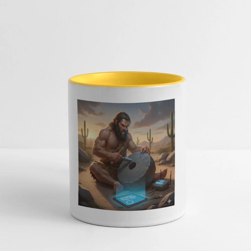 Caveman Tech Support - The First Tutorial Panoramic Mug