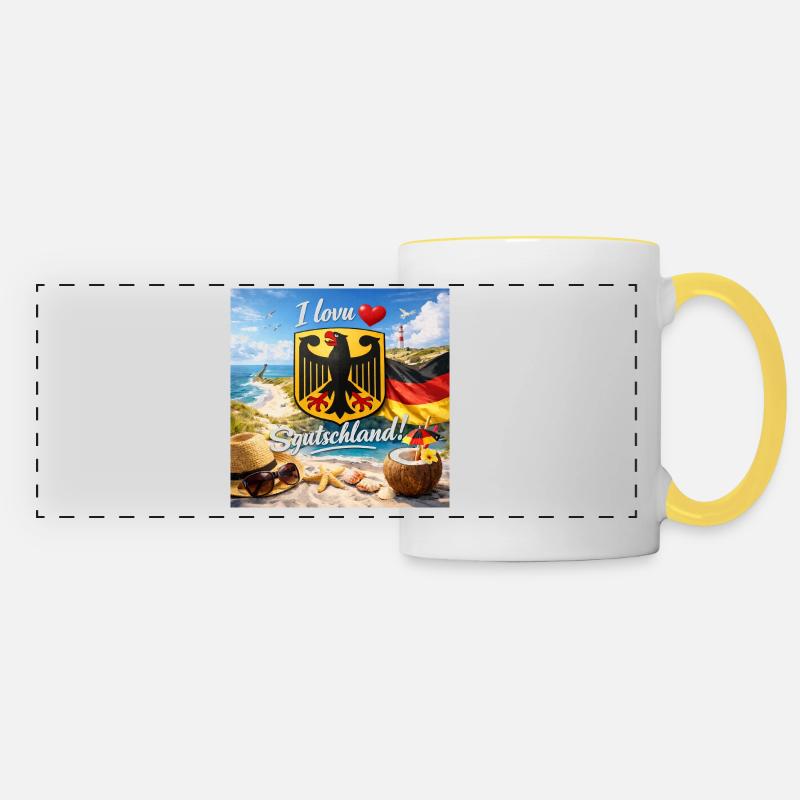 I love Germany Beach - Panoramic Mug - white/yellow