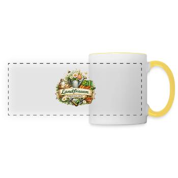 Femmes rurales fortes ensemble - Mug panoramique contrasté et blanc - blanc/jaune - Devant