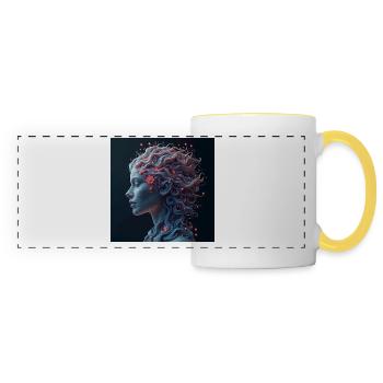 Whimsical feminine art - Panoramic Mug - white/yellow - Front
