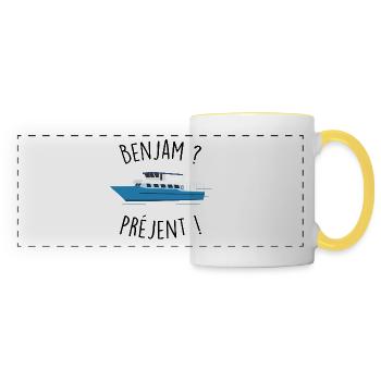benjam préjent - Mug panoramique contrasté et blanc - blanc/jaune - Devant