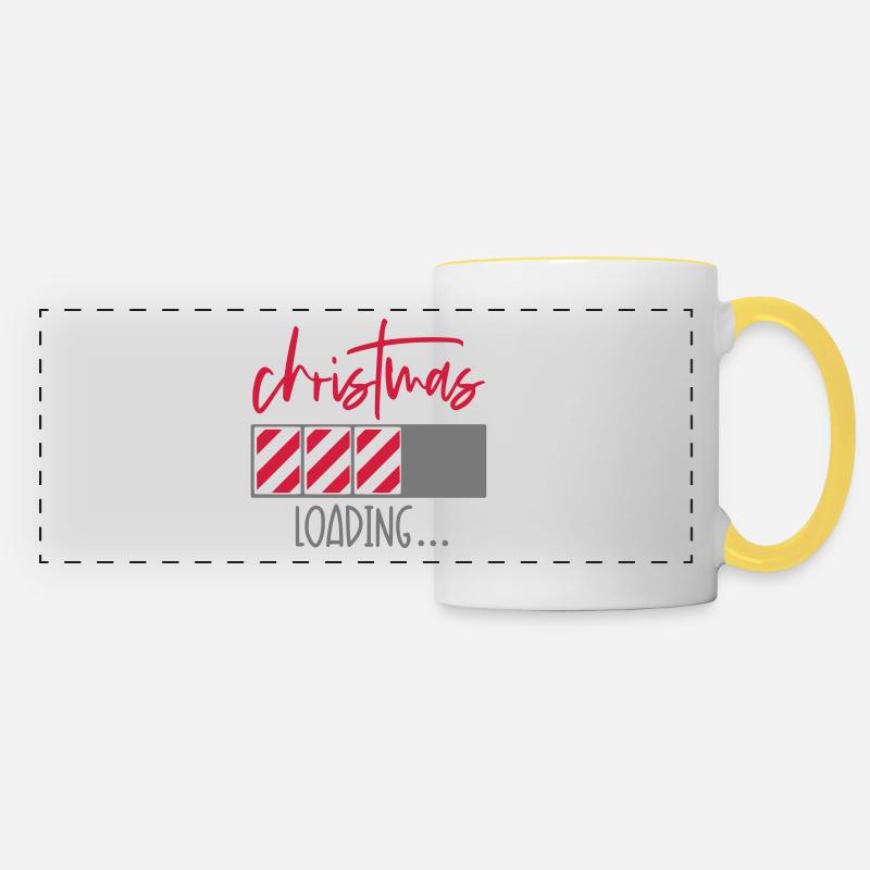 christmas loading - Panoramic Mug - white/yellow