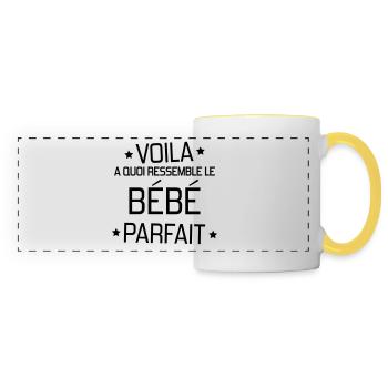 bébé / naissance / garçon / fille / maman - Mug panoramique contrasté et blanc - blanc/jaune - Devant