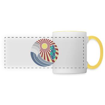 Surf Logo - Mug panoramique contrasté et blanc - blanc/jaune - Devant