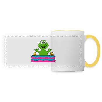 PLANSCHBECKEN - POOL - FROSCH - TIER - BABY - Panoramatasse - Weiß/Gelb - Vorne