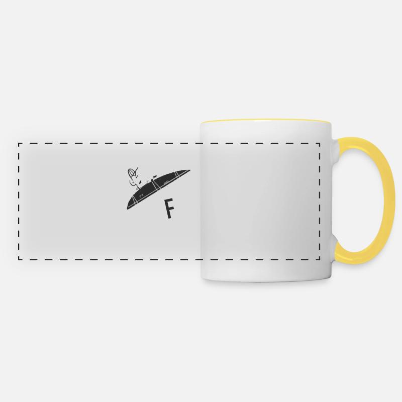 Vintage UFO Retro Halloween Alien Kidnapping - Panoramic Mug - white/yellow