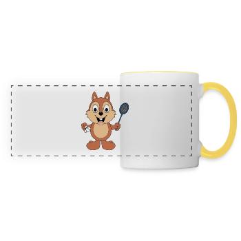 EICHHÖRNCHEN - BADMINTON - FEDERBALL - SPORT - Panoramatasse - Weiß/Gelb - Vorne