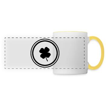 Symbole du trèfle - Mug panoramique contrasté et blanc - blanc/jaune - Devant