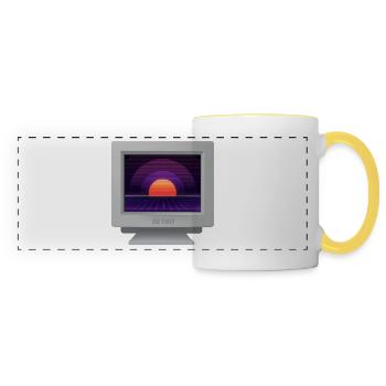 CRT Design - Future Retro Wallpaper - Panoramic Mug - white/yellow - Front