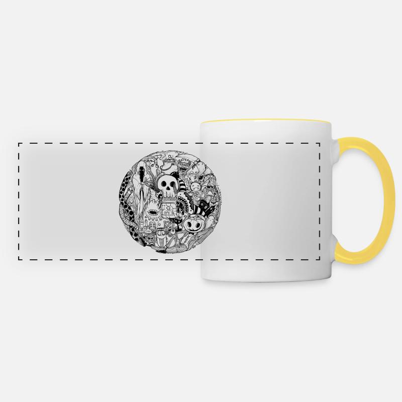 Halloween T-Shirt - Panoramic Mug - white/yellow