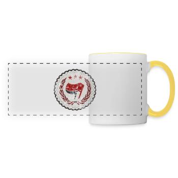 FASCISME ANTIFA FCK - Mug panoramique contrasté et blanc - blanc/jaune - Devant