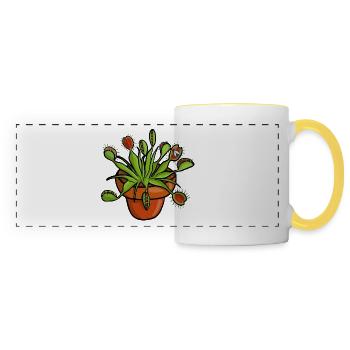 Plante carnivore Vénus - Mug panoramique contrasté et blanc - blanc/jaune - Devant