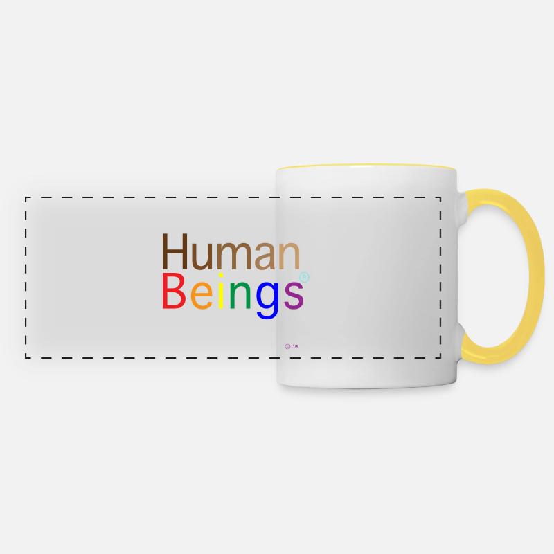 Human Beings - Panoramatasse - Weiß/Gelb
