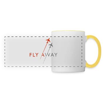 S’envoler - Mug panoramique contrasté et blanc - blanc/jaune - Devant