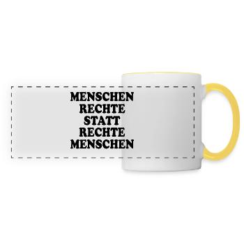 Human rights instead of right-wing people - Panoramic Mug - white/yellow - Front