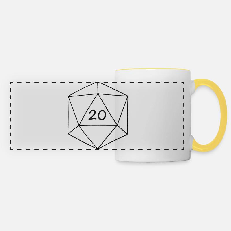d20 - Panoramic Mug - white/yellow