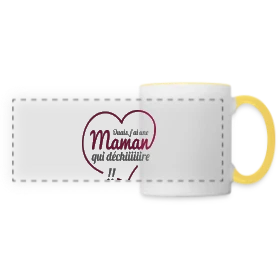 Maquette de Mug panoramique contrasté et blanc « Maman qui Déchire » à imprimer et personnaliser