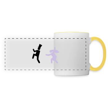 Running Groom - Mug panoramique contrasté et blanc - blanc/jaune - Devant