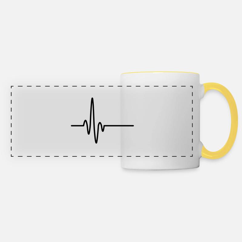 Pulse Heartbeat - Panoramic Mug - white/yellow