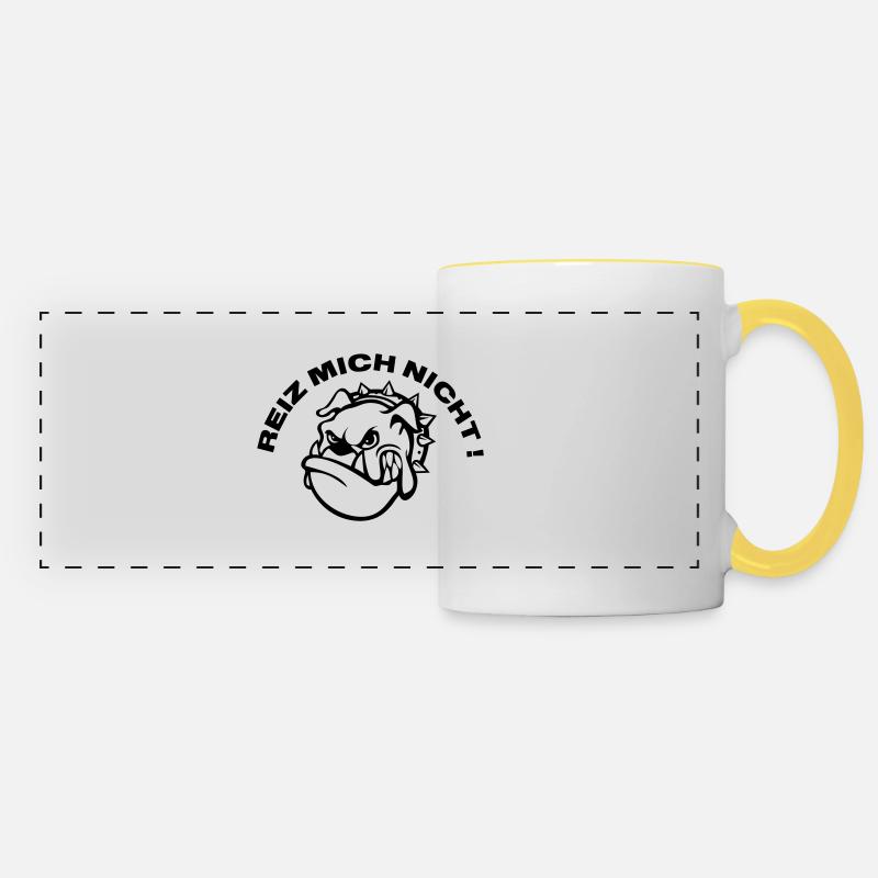 Reiz mich nicht - Panoramic Mug - white/yellow