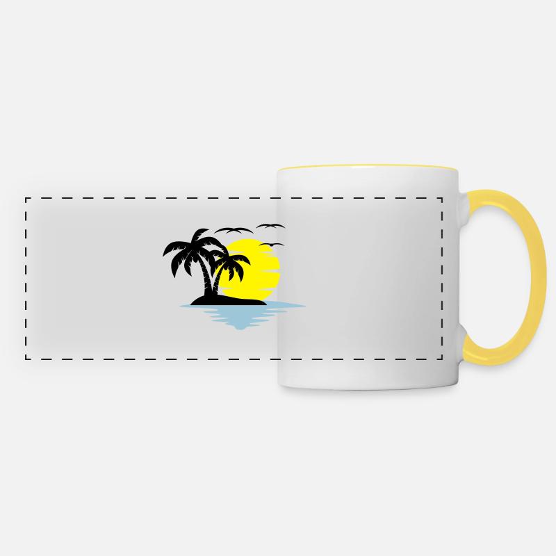 island - Panoramic Mug - white/yellow