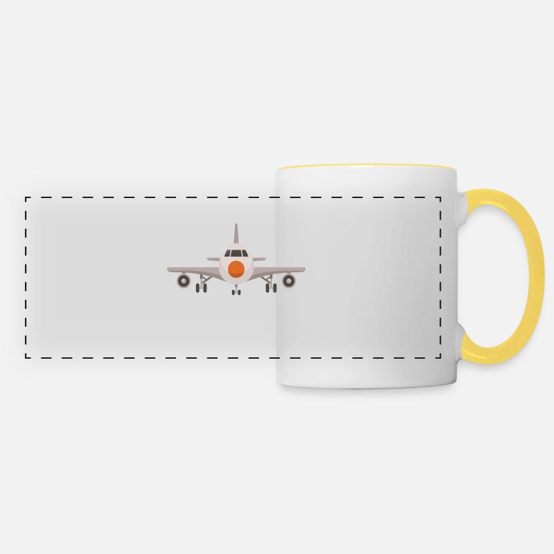 AIRPLANE - Panoramic Mug - white/yellow