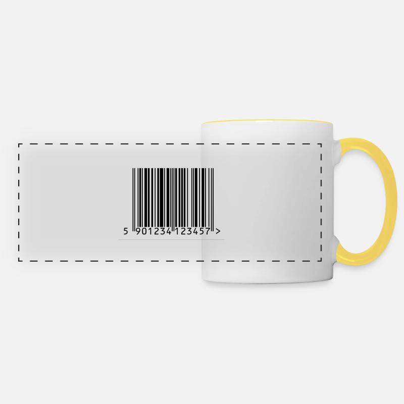 Barcode design - Panoramic Mug - white/yellow