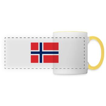 Norway Flag - Mug panoramique contrasté et blanc - blanc/jaune - Devant