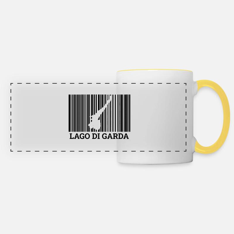 Lake Garda Barcode Lago Di Garda Holiday Gift - Panoramic Mug - white/yellow