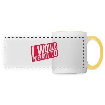 I prefer not to - Panoramic Mug - white/yellow - Front