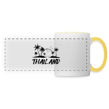 Thaïlande - Mug panoramique contrasté et blanc - blanc/jaune - Devant