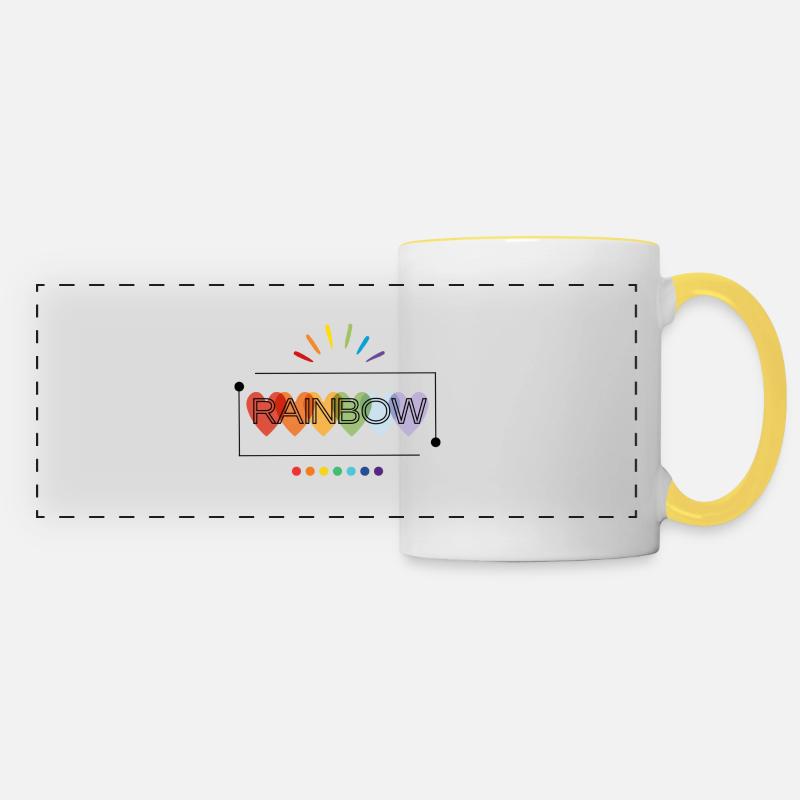 Rainbow so nice - Panoramic Mug - white/yellow