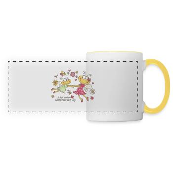 Butterfly Dance - Panoramic Mug - white/yellow - Front