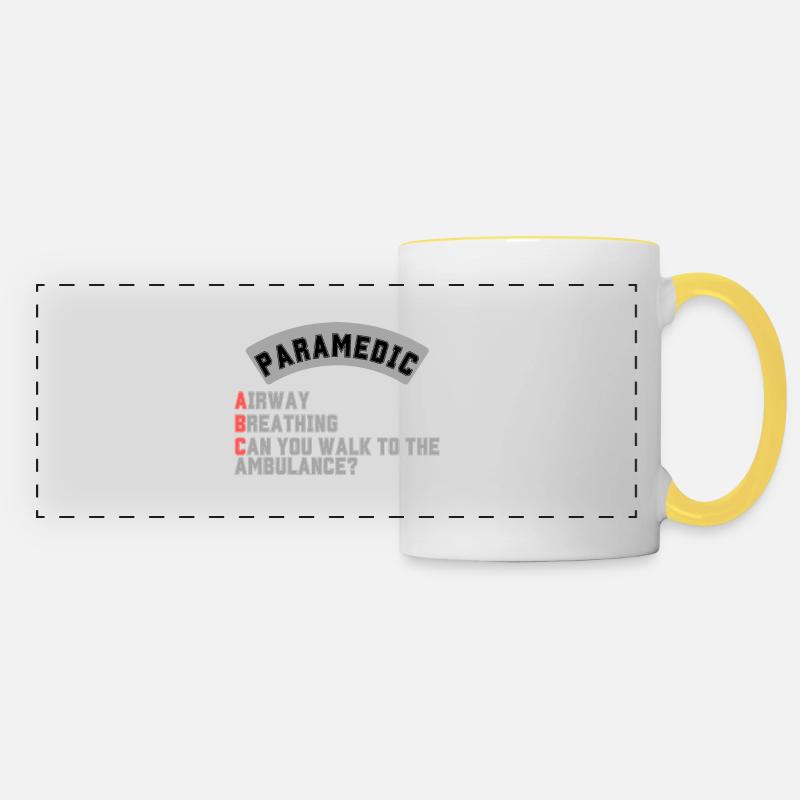 Ambulancier paramédical ABC - Mug panoramique contrasté et blanc - blanc/jaune