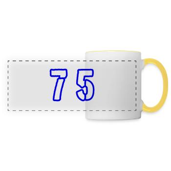 75 Number Symbol - Panoramic Mug - white/yellow - Front
