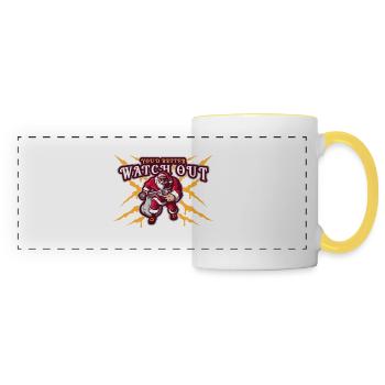 Noël maléfique du Père Noël - Mug panoramique contrasté et blanc - blanc/jaune - Devant