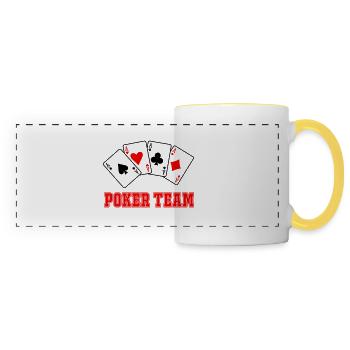 Équipe de poker - Mug panoramique contrasté et blanc - blanc/jaune - Devant