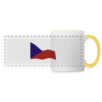 Drapeau de République Tchèque - Mug panoramique contrasté et blanc - blanc/jaune - Devant